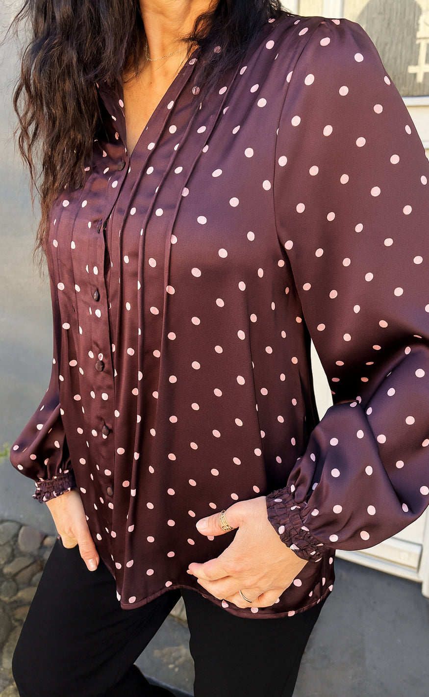 Say INA Copenhagen Bluse - Liara - Bordeaux W. Dots